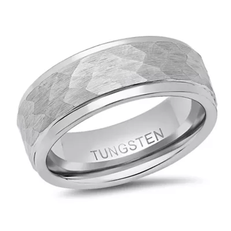 Men's tungsten prism band ring