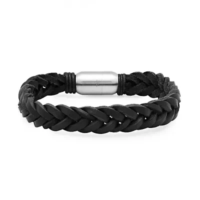 Men's braided leather bracelet