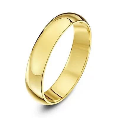 Unisex 4mm plain 18k gold plated stainless steel shiny high polished band