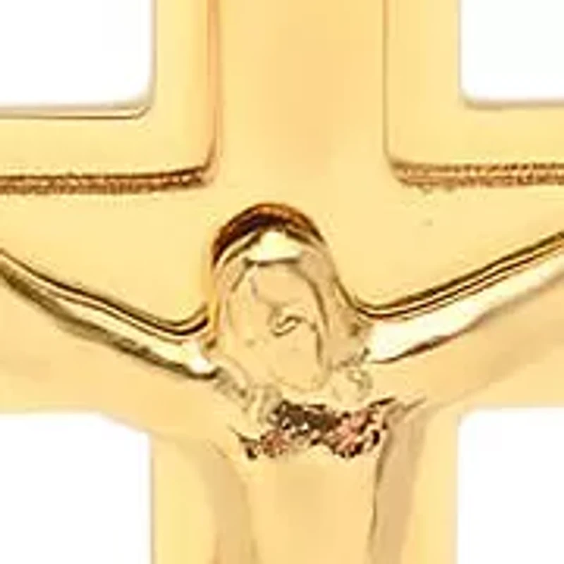 Lab Created Men's stainless steel simulated diamond cross pendant