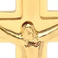 Lab Created Men's stainless steel simulated diamond cross pendant