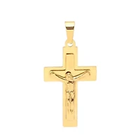 Lab Created Men's stainless steel simulated diamond cross pendant