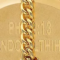 Men's 18k gold plated stainless steel shields of strength necklace