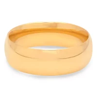 Unisex 6mm plain 18k gold plated stainless steel shiny high polished band