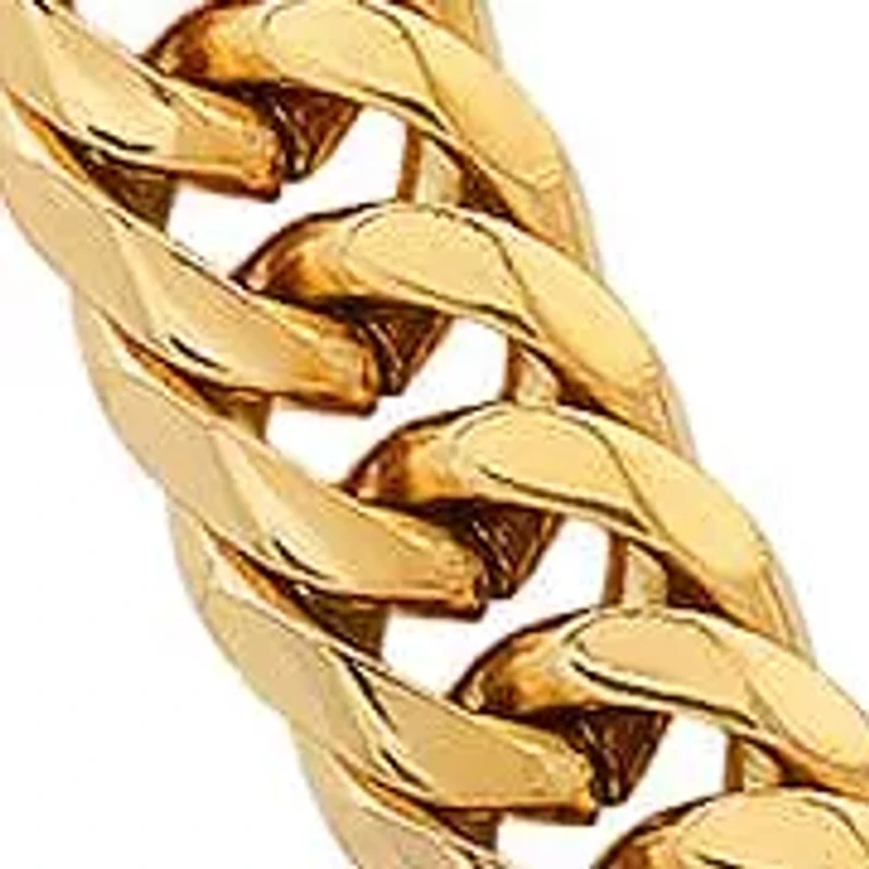 Men's 18k gold plated stainless steel round link chain necklace