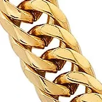 Men's 18k gold plated stainless steel round link chain necklace