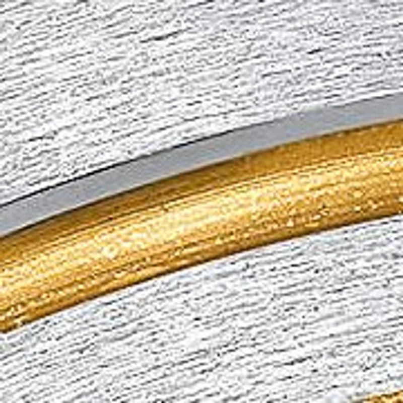 Men's two tone stainless steel and 18k gold plated mate textured band ring