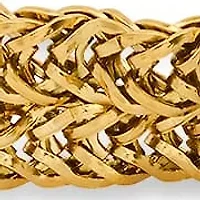 Men's 18k gold plated stainless steel double row wheat chain bracelet