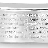 Men's black rubber padre nuestro id bracelet with braided inlay