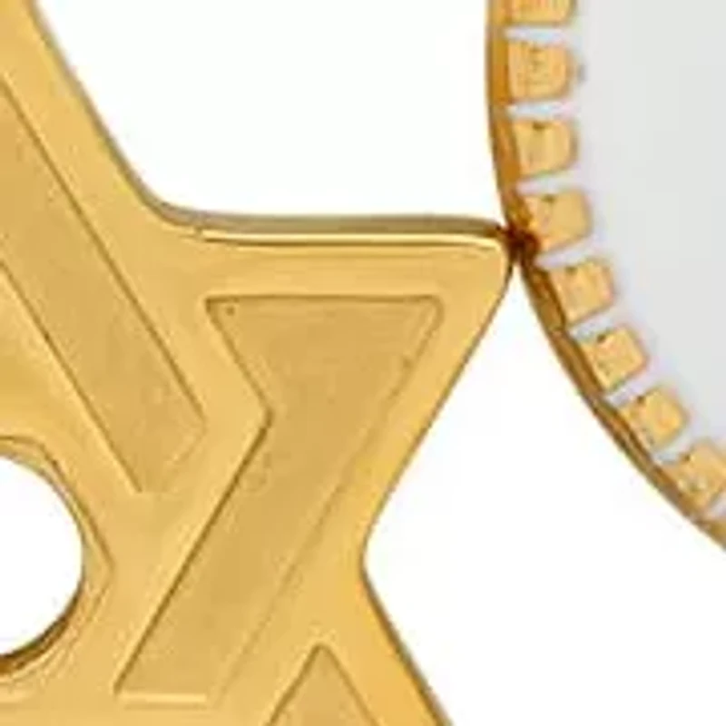 Men's stainless steel Star of David and Navy Blue/Black enamel hamsa round pendants