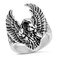 Men's stainless steel eagle ring