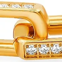 Lab Created Men's 18k gold plated stainless steel and simulated diamonds heirloom chain link bracelet