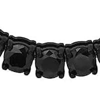 Lab Created Men's black ip stainless steel and simulated diamonds tennis necklace