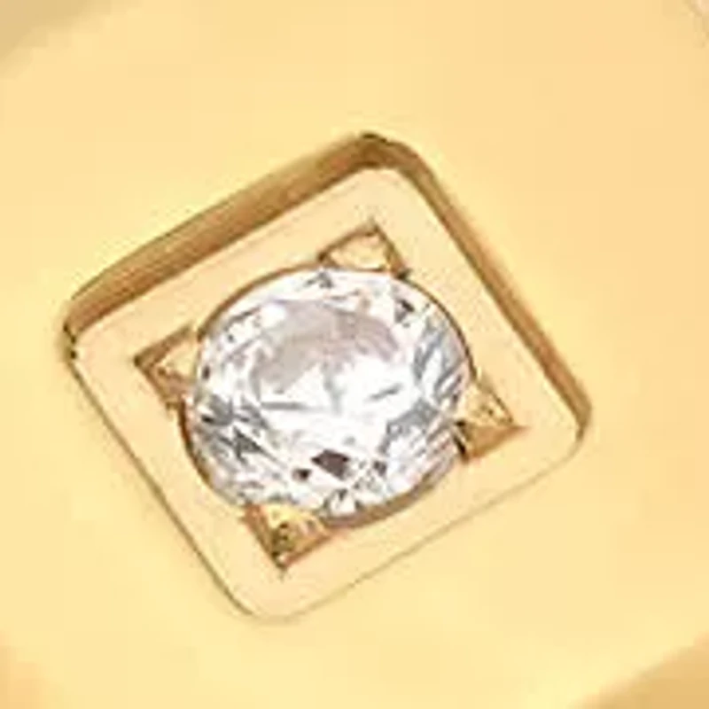 Lab Created Men's 18kt gold plated stainless steel ring with simulated diamonds accents