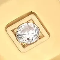 Lab Created Men's 18kt gold plated stainless steel ring with simulated diamonds accents