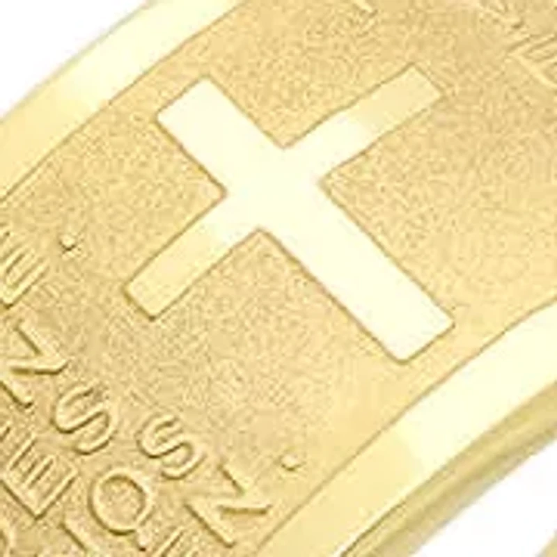 Men's 18kt gold plated stainless steel "pad nuestro…" ring