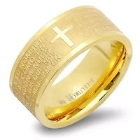 Men's 18kt gold plated stainless steel "pad nuestro…" ring