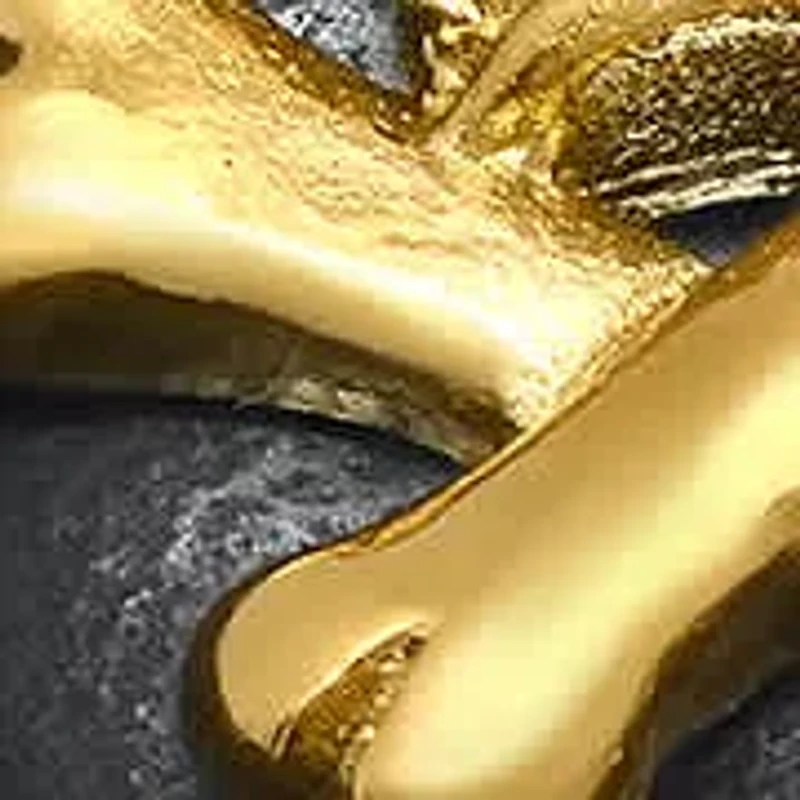 Men's two tone stainless steel and 18k gold plated skull ring