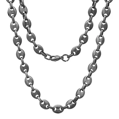 Men's 18k gold plated stainless steel puff mariner gucci chain link necklace