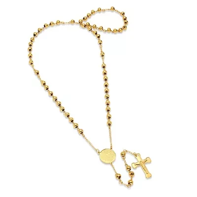 Stainless steel our father prayer rosary necklace