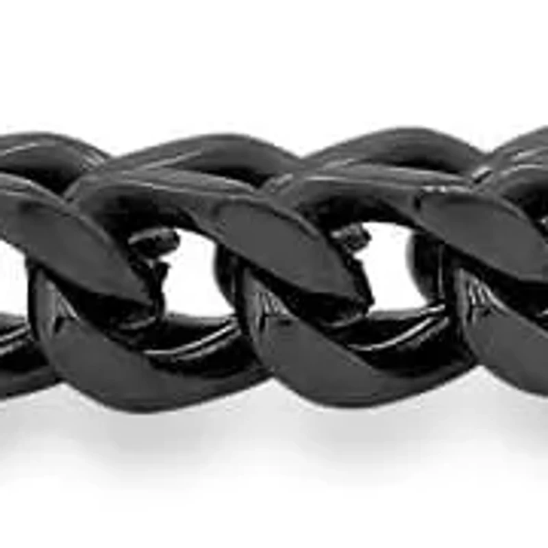 Men's 18k gold plated stainless steel figaro chain bracelet