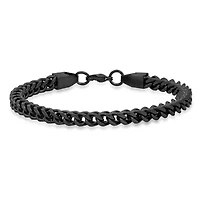 Men's 18k gold plated stainless steel figaro chain bracelet