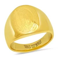 Men's 18k gold plated stainless steel Lady of Guadalupe ring