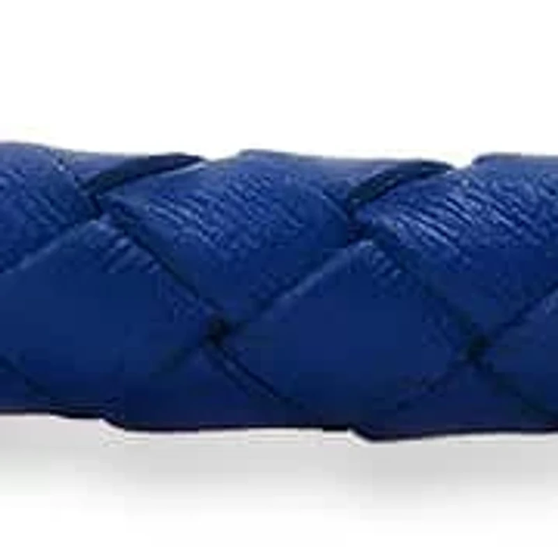 Men's blue braided leather and stainless steel magnetic clasp