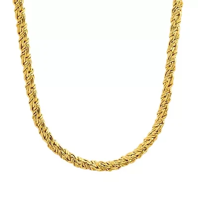 Men's stainless steel flat singapore chain necklace