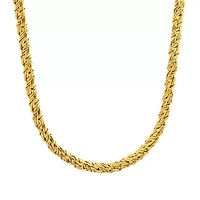 Men's stainless steel flat singapore chain necklace