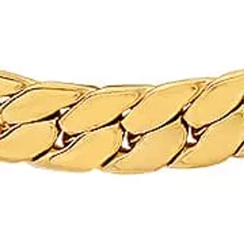 Men's stainless steel flat snake curb chain link necklace