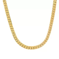 Men's stainless steel flat snake curb chain link necklace