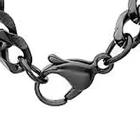 Men's stainless steel black ip 24" curb necklace chain