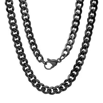 Men's stainless steel black ip 24" curb necklace chain
