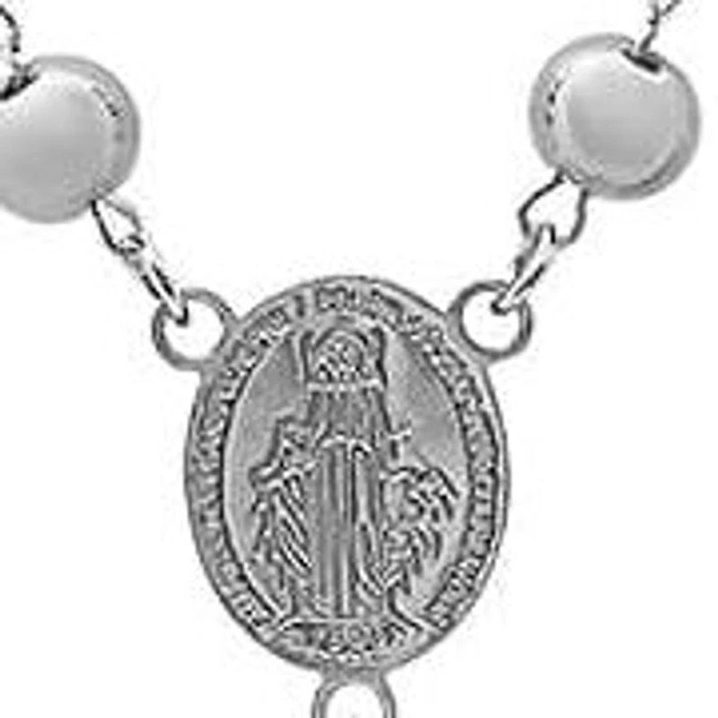 Men's black rubber and 18k gold plated stainless steel rosary