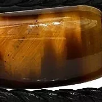 Men's braided layered leather, stainless steel and tiger eye accented bracelet