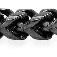 Men's black ip stainless steel wheat chain bracelet
