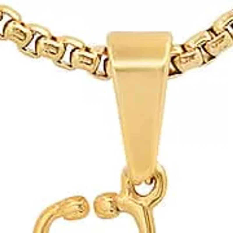 Men's 18k gold plated stainless steel stethoscope pendant