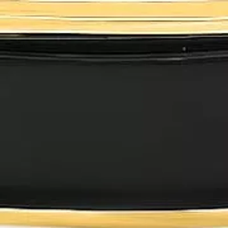 Men's 18k gold plated stainless steel with simulated onyx id cuban link bracelet