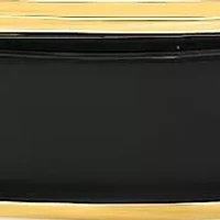 Men's 18k gold plated stainless steel with simulated onyx id cuban link bracelet