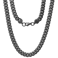 Men's 18k gold plated stainless steel cuban link chain necklace