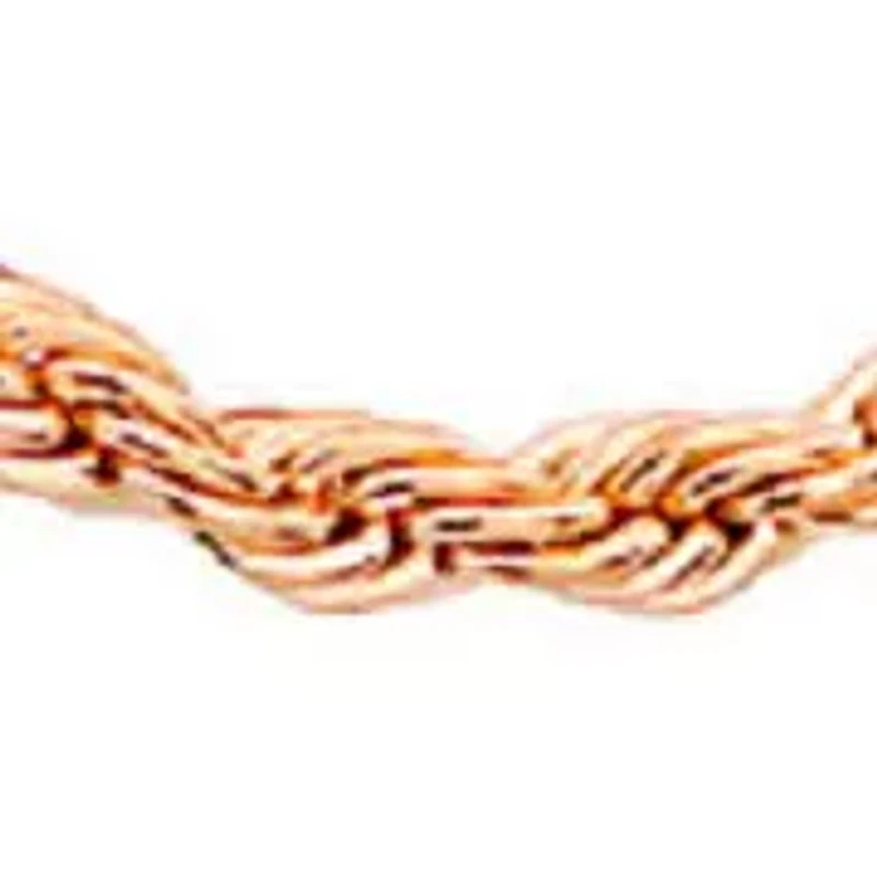 Men's 18k rose gold plated rope chain necklace