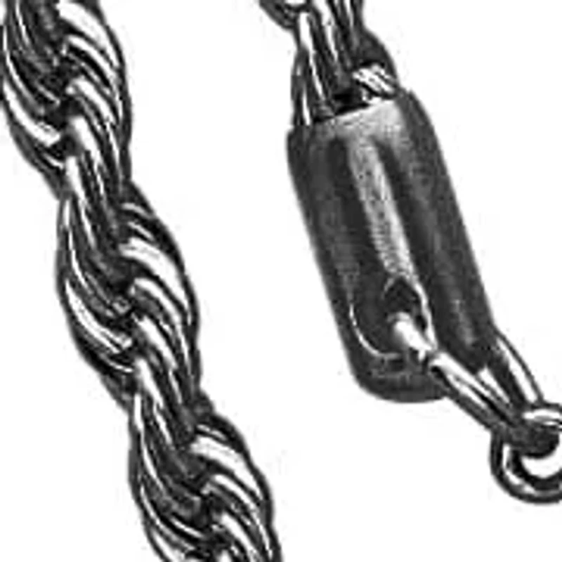 Men's gunmetal stainless steel rope chain necklace