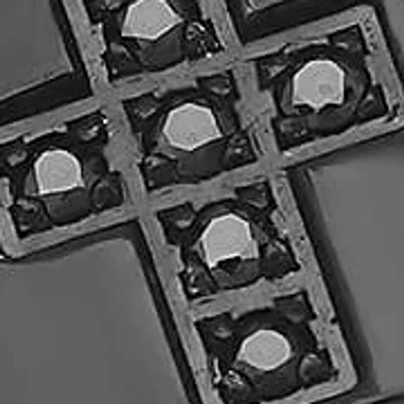 Lab Created Men's black ip stainless steel and simulated diamonds cross band ring