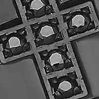 Lab Created Men's black ip stainless steel and simulated diamonds cross band ring