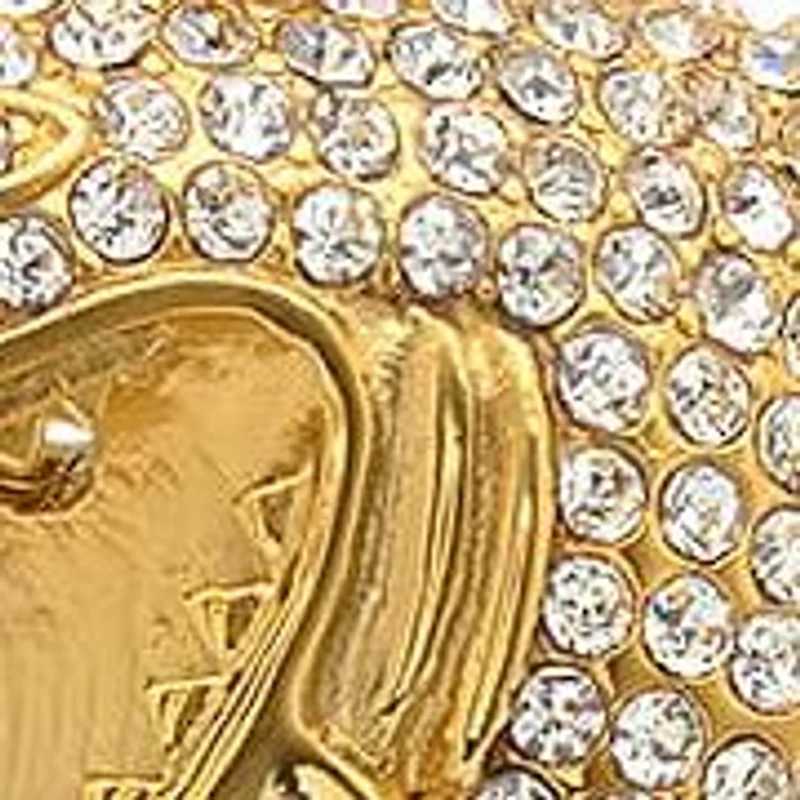 Lab Created Men's 18k gold plated stainless steel and simulated diamonds boxing shark pendant