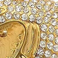 Lab Created Men's 18k gold plated stainless steel and simulated diamonds boxing shark pendant