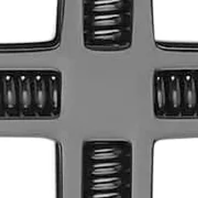 Men's black ip stainless steel spring inlay cross pendant