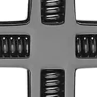 Men's black ip stainless steel spring inlay cross pendant