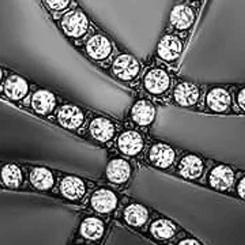Lab Created Men's black ip stainless steel and simulated diamonds basketball pendant